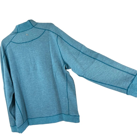 Tommy Bahama men’s reversible blue & grey ribbed quarter zip pullover sweater XL - Picture 7 of 16